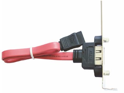 eSATA Signal Plug to  SATA Signal Receptacle w-Bracket-Single
